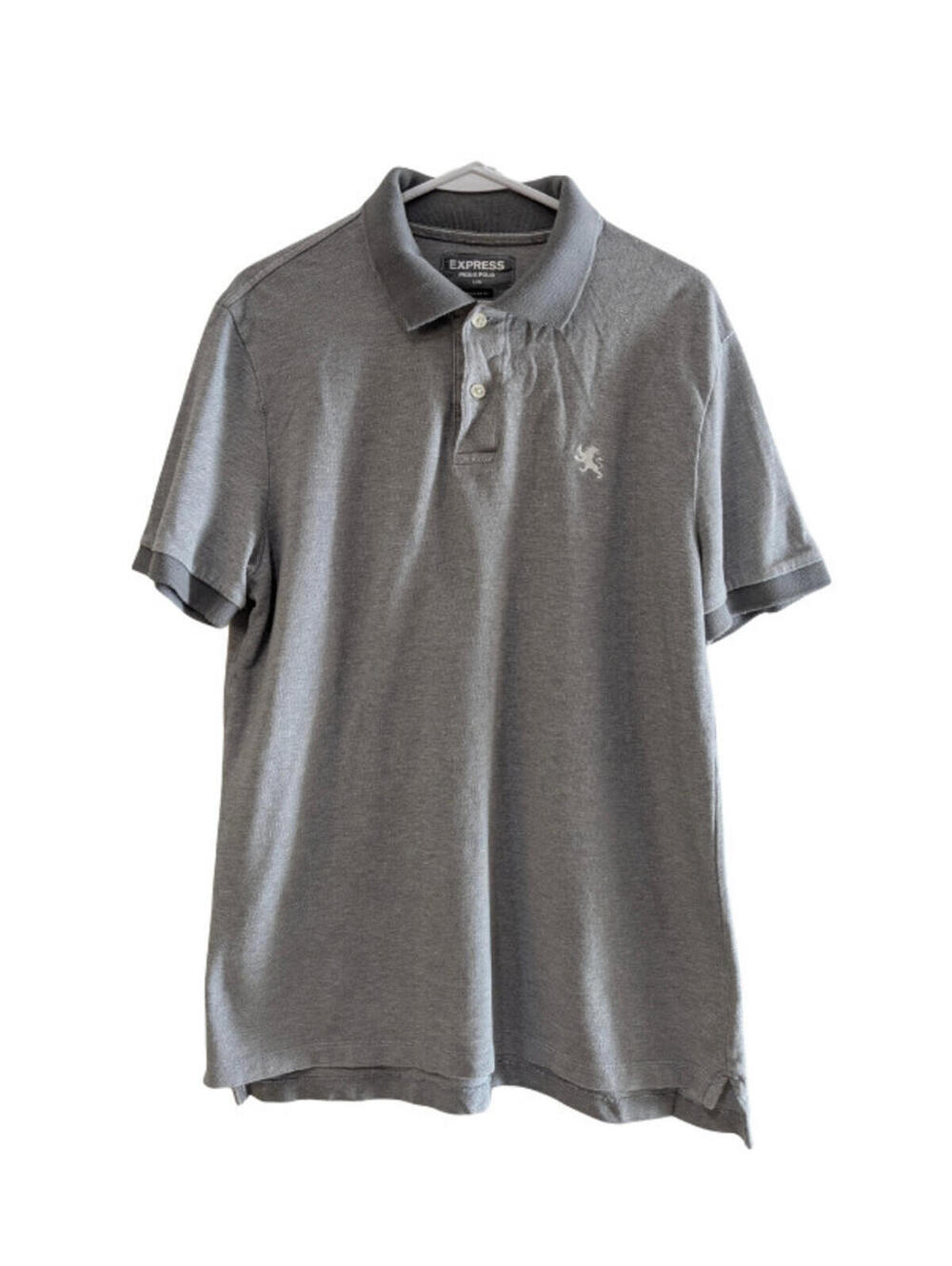 Express Men's Pique Polo Shirt, Gray, Size Large, Modern Fit